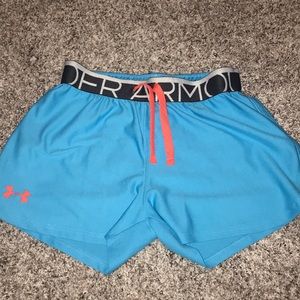 Perfect condition girls blue Under armour shirts